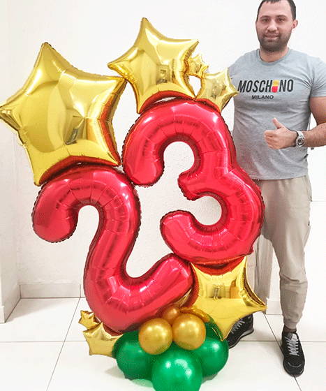 №11.6 Оформление шарами на 23 Февраля 2900р