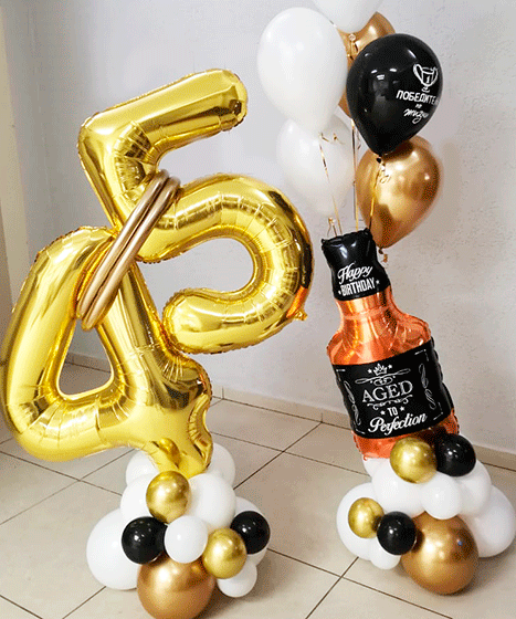 №20.14 Воздушные шары 3500р.: цифры, виски и шары 6шт. Цифры любые