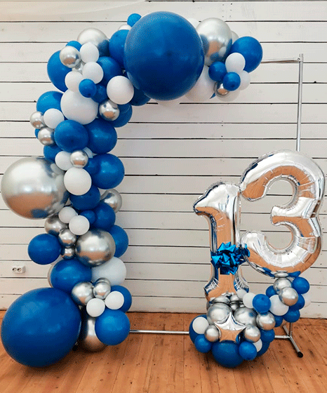 №17.49 Шары для взрослых 6500р.: гирлянда 3 метра и две цифры. Цифры любые