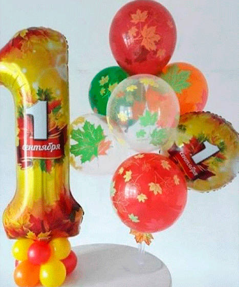 №30.12 Шары на 1 сентября 2500р.: 7 шаров, цифра и круг